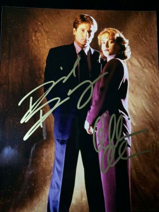 The X - Files - Rare Authentic 8x10 " Photo Autographed By Both W/ From 1999