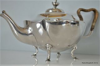 Victorian Silver Plated Teapot On 4 Feet.  John Sherwood & Sons.  Circa 1880