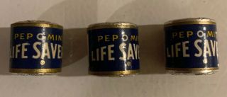 Vintage Nos 3 Rolls Pep - O - Peppermint Lifesavers 1940s Candy