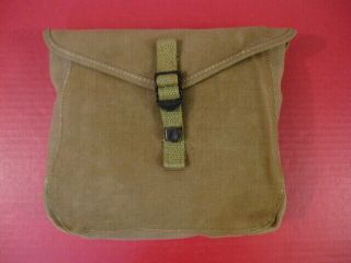 Wwii Era Us Army M1928 Haversack Meat Can Or Mess Kit Pouch - Khaki - Unissued 2