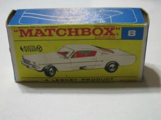 Matchbox Lesney 1966 - 8e Ford Mustang Fastback Empty Box