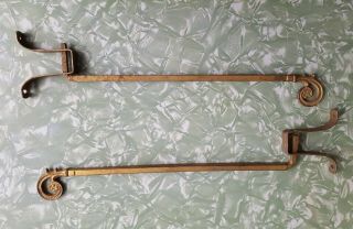 Antique Vintage Swing Arm Curtain Rods - Brackets