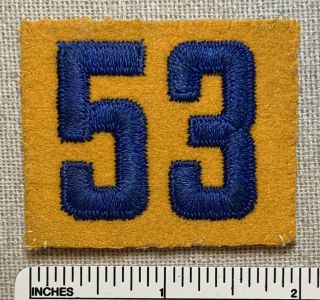Vtg Cub Scout Pack Troop Number 53 Uniform Felt Patch Blue Gold Boy Scouts 1930s