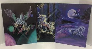 Mead Fantasy Pegasus Unicorn Horse Trapper Keeper Portfolio Folders Susan Dawe