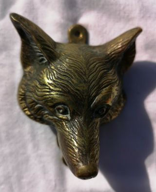 Vintage Brass Fox Head Door Knocker.