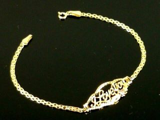 14k Yellow Gold I Love You Bracelet Designer Signed Or