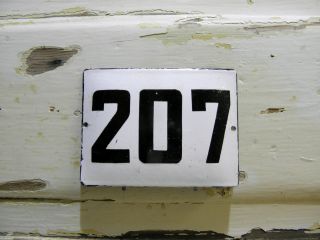Vintage Number Sign 207 Metal Door Number Enamel Sign Number Outdoor House Plate