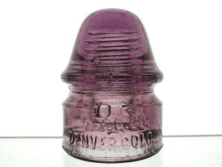 Dark Purple Cd 134 W.  F.  G.  Co.  Denver,  Colo.  Glass Signal Insulator