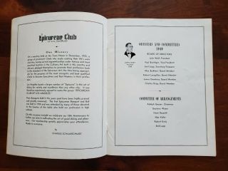 1947 & 1949 Epicurean Club of Los Angeles Dinner & Dance Menus Ambassador Hotel 3