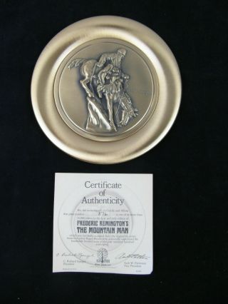 1980 Roman Bronze Fredric Remington " The Mountain Man " Collector Plate