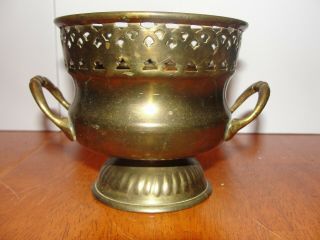 Vintage Solid Brass Ornate Trinket Candy Soap Dish Tray Bowl Vase Planter