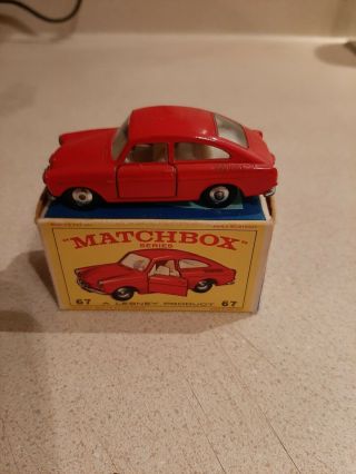 Matchbox Lesney Volkswagen Vw 1600 Tl 67 B1 Red Tow 4 Studs Sc5 Vnm Crafted Box