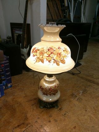 Vintage 1971 L&l Wmc Gone With The Wind 26 " Hurricane Parlor Lamp Large (3 - Way)