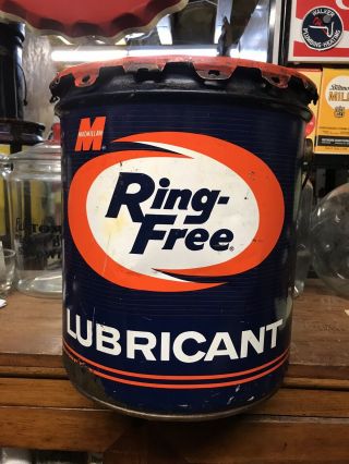 Vintage Macmillan Ring 5 Gallon Oil Can Sign Standard Sinclair Esso Shell