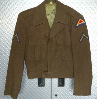 11710/ Wwii Us Army Wool Ike Jacket / Coat 7th Army Patch Size 36