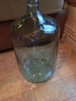 Great Bear Tinted Blue 5 Gallon Glass Carboy Water Bottle Embossed Vintage Vtg