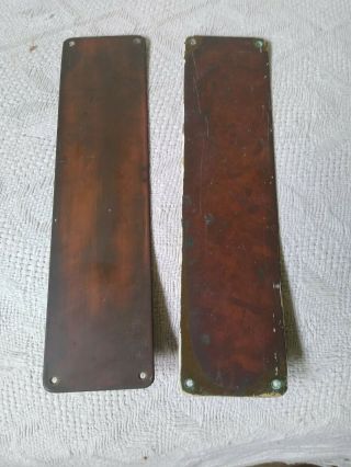 2 X Reclaimed Solid Bronze / Brass Door Finger Plates (2)