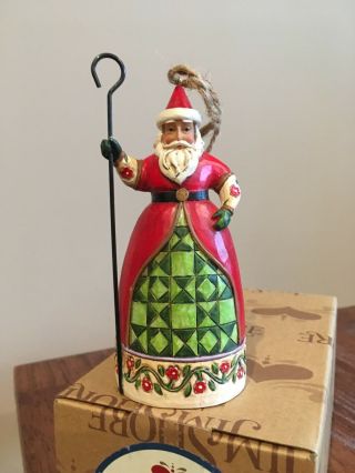 Jim Shore Heartwood Creek Santa With Cane Hanging Ornament