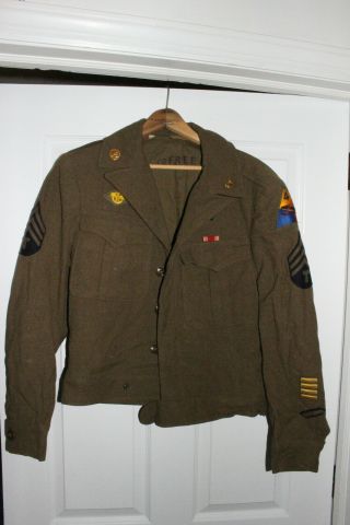 Ww2 Us Army Air Force Eisenhower Ike Jacket 4th Armored W/patches
