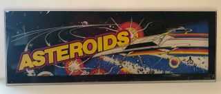 Vintage 1979 Atari Asteroids Arcade Marquee Sign Plexiglas Header