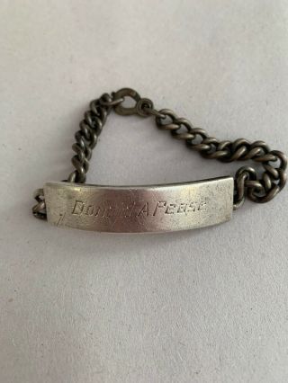 Vintage Ww2 Sterling Silver Identification Bracelet Navy