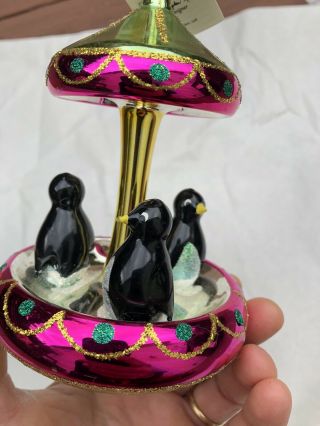 Radko Tuxedo Penguins Carousel Ultra Rare Christopher Radko Ornament 1994 Wow