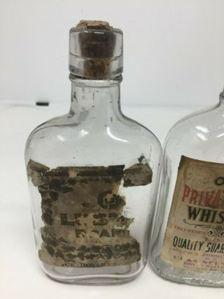 Antique Vtg Private Stock Old Whiskey Bottles 1/2 Pint Midway Buffet Moorhead MN 2