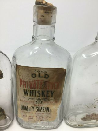 Antique Vtg Private Stock Old Whiskey Bottles 1/2 Pint Midway Buffet Moorhead MN 3