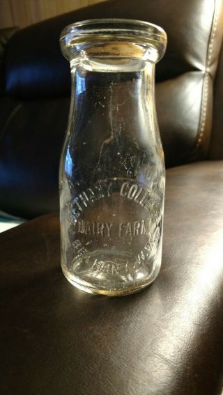 Vintage Bethany Dairy 1/2 Pint Milk Bottle