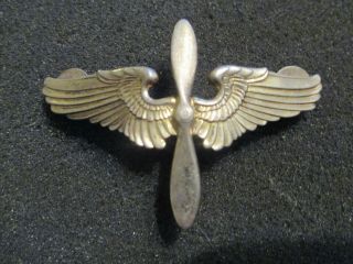 Ww2 Army Air Corp Cadet Hat Badge.  Sterling Silver.  Aviation