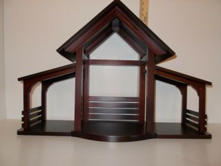 Lenox Wooden Nativity Creche Manager Stable Large 25.  25 " X 9.  5 " X 17.  5 "