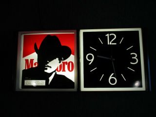 Marlboro Illluminated Hanging Wall Clock 26 " X 11.  5 " X 4 "
