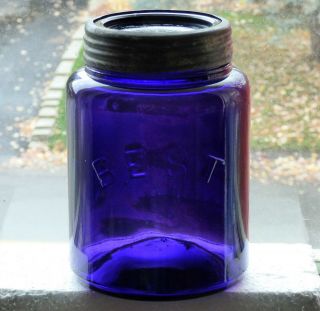 Antique Large Size Best Deep Purple Fruit Canning Jar