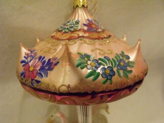 RARE LE Vintage 1999 RADKO Carousel of Dreams Large Ornament Pink Swans 269/5000 3