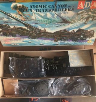 VINTAGE 1958 ADAMS 280 ATOMIC CANNON WITH 2 GUN TRANSPORTERS K - 153 Complete 2