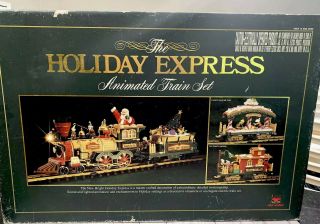 Vintage 1996 Bright Christmas The Holiday Express Animated Train Set No.  380