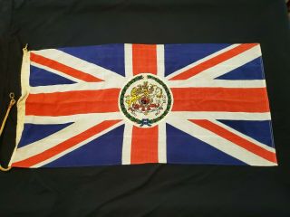 Vintage Her Majestys Diplomatic Service Embassy United Kingdom Flag 54x27 Inches