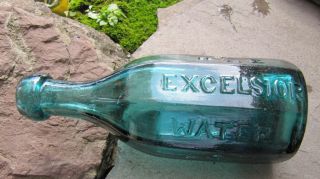 The Excelsior Water 8 Sided Pontiled Mineral Water Awsome Green Color