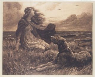Irish Wolfhound Print,  The Viking Daughter