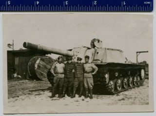 Wwii Photo Red Army Crew Tank ИСУ - 152 «Зверобой»,  «dosenöffner» Tankman Uniform