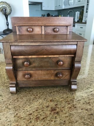 Antique Miniature Empire Chest Of Drawers Salesman Sample.  (9.  5 In Tall)