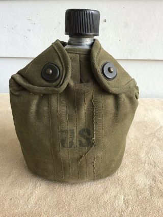 Vintage Wwii Us Army Canteen With Cup & Carrier/cover Ww2
