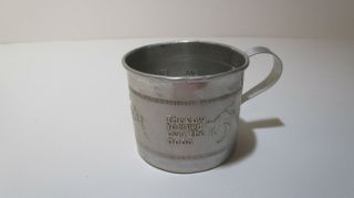 Vintage Tin Baby Cup With Embossed Nursery Rhyme Characters