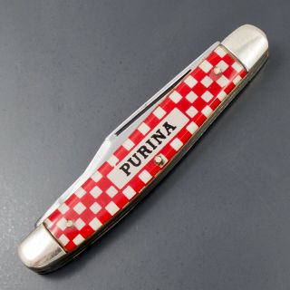 1950s Purina Chow Checkerboard Advertising Pocket Knife Stockman Kutmaster