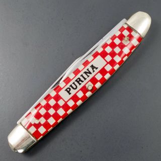 1950s PURINA CHOW CHECKERBOARD Advertising Pocket Knife STOCKMAN Kutmaster 2