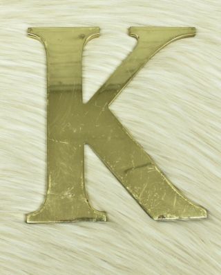 Vintage Large Solid Brass Monogram Letter " K " Serif Architectural Salvage 8 1/2 "