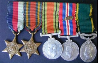 Miniature Medal Group Of 5: Great Britain: Ww2 1939 - 45,  Burma Stars,  Mid,  Em