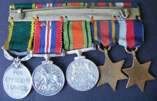 Miniature Medal Group of 5: Great Britain: WW2 1939 - 45,  Burma Stars,  MID,  EM 2