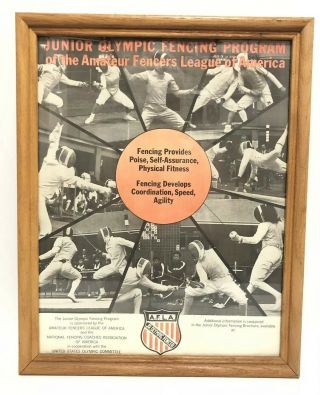 Junior Olympic Fencing Program Amateru America Ad Flyer Poster A.  F.  L.  A Sport
