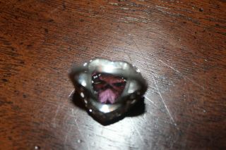 Judith Ripka Sterling Silver Heart - Shaped Pink Diamonique Ring Size 7.  25 3